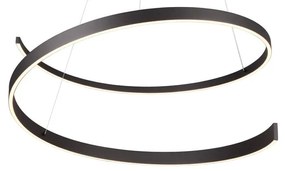Czarna lampa wisząca LED ze sterowaniem głosowym/mobilną aplikacją i metalowym kloszem ø 75 cm Cinardi – CINQUE