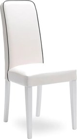 Zestaw 4 nowoczesnych białych krzeseł do salonu "Gardenia" tapicerowanych skórą ekologiczną, 46x59 cm, 99h