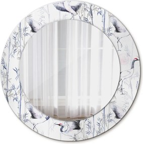 Lustro dekoracyjne okrągłe Żurawie ptaki