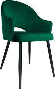 Krzesło Velvet tkanina Welur noga metalowa krzesło tapicerowane premium : Kolor nogi - Czarna stożek, Kolor tkaniny - VELVET - MG25, Typ siedziska - Siedzisko stałe