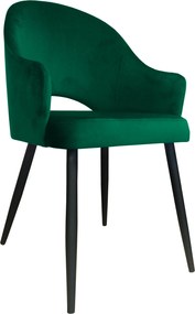 Krzesło Velvet tkanina Welur noga metalowa : Kolor nogi - Czarna stożek, Kolor tkaniny - VELVET - MG25, Typ siedziska - Siedzisko stałe