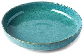 Turkusowy głęboki ceramiczny talerz ø 20 cm Peacock – MIJ