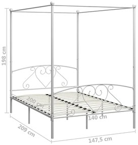 Białe metalowe łóżko w stylu rustykalnym 140x200 cm - Nila