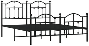 Czarne metalowe łóżko małżeńskie 160x200cm - Azos