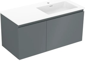Mexen Orio szafka łazienkowa 100 cm z umywalką Otis prawą, 1S, 1D, grafit mat/biała mat - 91A13-10047-3-BBFF66-W18P01