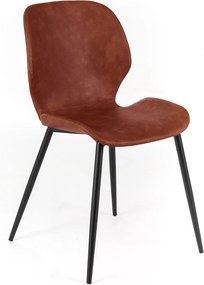 Komplet 4 eleganckich krzeseł z miękkiej w dotyku skóry ekologicznej vintage "Liam" w kolorze bordowym, 45x55 cm, wys. 83 cm