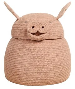 Jasnoróżowy tekstylny dziecięcy kosz na zabawki ø 32x30 cm Peggy the Pig – Lorena Canals