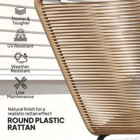 Outsunny Leżanka ogrodowa z rattanu leżak S-forma z stalową ramą brązowy | Aosom PL