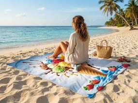 Ręcznik plażowy XXL szybkoschnący DOLCINO kolorowy 150 x 210 cm, 100% mikrofibra
