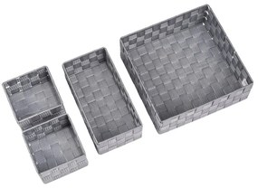 Szare plastikowe organizery łazienkowe zestaw 4 szt. Adria – Wenko