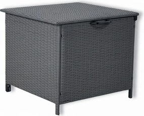 Skrzynia ogrodowa na poduszki z technorattanu XL-SD-S, 75x70x65 cm, szary