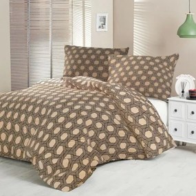 Pościel satynowa Kvalitex Luxury Collection Carero beige, 220 x 200 cm, 2 szt. 70 x 90 cm