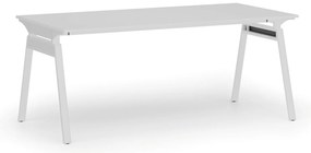 Biurko PRIMO SIGMA, 180x90 cm, biała podstawa, biały