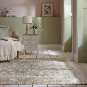 Jasnozielony dywan odpowiedni do prania 190x290 cm Una Floral – Flair Rugs
