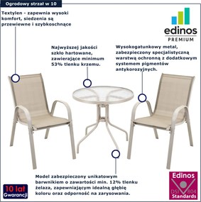 Beżowy zestaw ogrodowy 2 fotele i stolik A3-R75