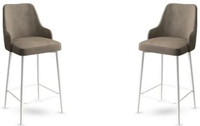 Zestaw krzeseł barowych Enox Cappuccino and White,2 szt., 2 szt.