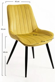 Zestaw 6 krzese Lene Velvet