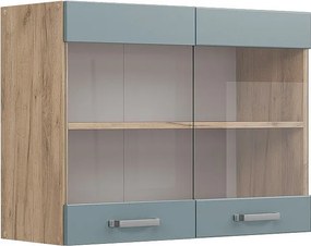 Szklana szafka kuchenna niebiesko-szary 80x31x60 r-line
