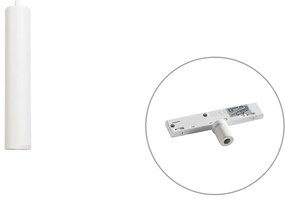 Designerska lampa wisząca biała z adapterem do szyny 1-fazowej - Slimline Tuba Small