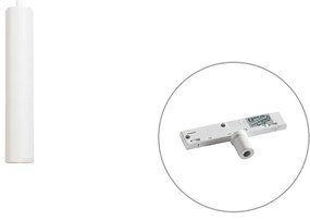 Designerska lampa wisząca biała z adapterem szynowym 1-fazowym - Slimline Tuba Small Nowoczesny Oswietlenie wewnetrzne