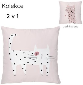 Poduszka dziecięca z satyny bawełnianej 45x45 cm Meow Meow – Butter Kings