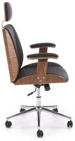 Fotel biurowy TIMBER czarny/orzechowy HALMAR