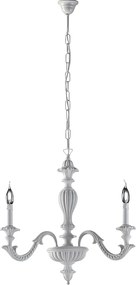 Leonardo Shabby Biały Drewniany Żyrandol 3 Światła 117 Ø43 BL180-3-BCO