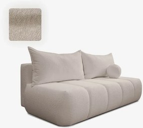 Sofa z Funkcją Spania SARIA Beżowa Boucle Nowoczesna