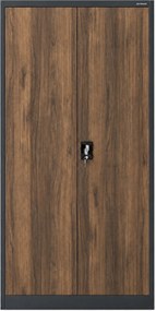 Szafa metalowa ze schowkiem antracytowa / orzech: Eco Design TOMASZ, 900 x 1850 x 450 mm