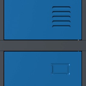 Szafka socjalna ubraniowa BHP antracytowo-niebieska: 6-drzwiowa IGOR 900 x 1850 x 450 mm