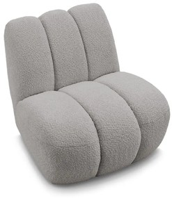 Jasnoszary fotel z materiału bouclé Janissaire – Bobochic Paris