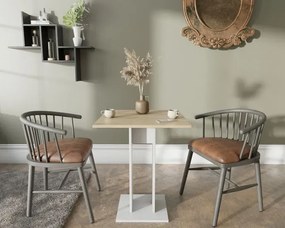 Stolik kwadratowy barowy dąb artisan + biały P7-K85