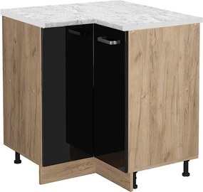 Szafka narożna czarny wysoki połysk 75.6x60x81.6 r-line