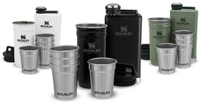 Czarny zestaw piersiówki i kieliszków ze stali nierdzewnej 6 szt. 250 ml – Stanley