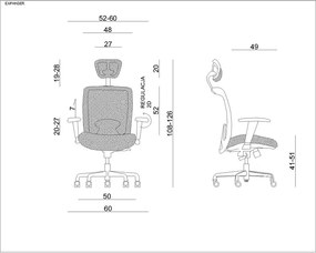 Ergonomiczny fotel biurowy Expander, czarna tkanina, zgodny z normą BHP