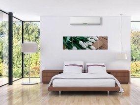 Obraz bukietu białych tulipanów (170x50 cm)