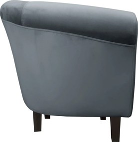 Fotel Milo tkanina Welur wygodny fotel tapicerowany do salonu i sypialni : Kolor nogi - Venge, Kolor tkaniny - VELVET - BL14, Wysokość nogi - 15 cm