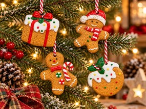 Zestaw 4 szt. ozdób świątecznych COOKIE CHRISTMAS 6 cm