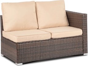 Zestaw Mebli Ogrodowych NEGRO Brązowy/Beżowy Narożnik Stolik Tarasowy Technorattan Nowoczesny