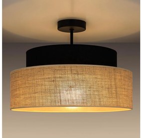 Żyrandol natynkowy BOHO 1xE27/60W/230V śr. 40 cm czarny/beżowy
