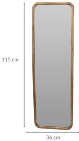 Duże lustro ścienne w drewnianej ramie, 36 x 2,5 x 115 cm