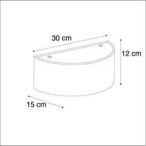 klasyczny Kinkiet / Lampa scienna półokrągły szary - Drum Nowoczesny Oswietlenie wewnetrzne