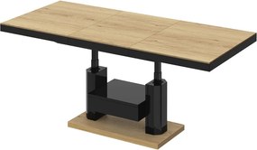 Nowoczesny ławostół z półką i szufladą Quadro Max Hubertus dąb/czarny