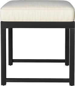 Zestaw mebli ogrodowych metalowych 6-osobowy: stół jadalny + 4 fotele + 2 hokery - na taras, do ogrodu i na balkon - Biały + czarny