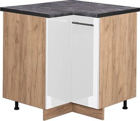 Szafka narożna biały wysoki połysk 80.5x60x82 fame-line