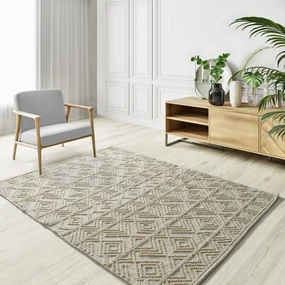 Kremowy dywan tkany ręcznie z bawełny z recyklingu odpowiedni do prania 60x90 cm Pamuk – Universal