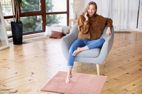 Dywan Futrzany Różowy 60x90 cm Włochaty Miękki Dekoracyjny Antypoślizgowy