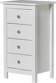 Biała wysoka komoda z litego drewna sosnowego 46x80 cm Berna – Marckeric