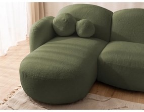 Zielony narożnik z materiału bouclé (w kształcie litery U) Orbit – Ropez