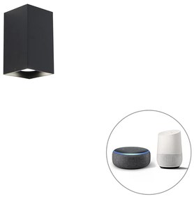 Inteligentna kwadratowa lampa ścienna czarna z Wi-Fi GU10 - SabbirDesignerski Oswietlenie wewnetrzne